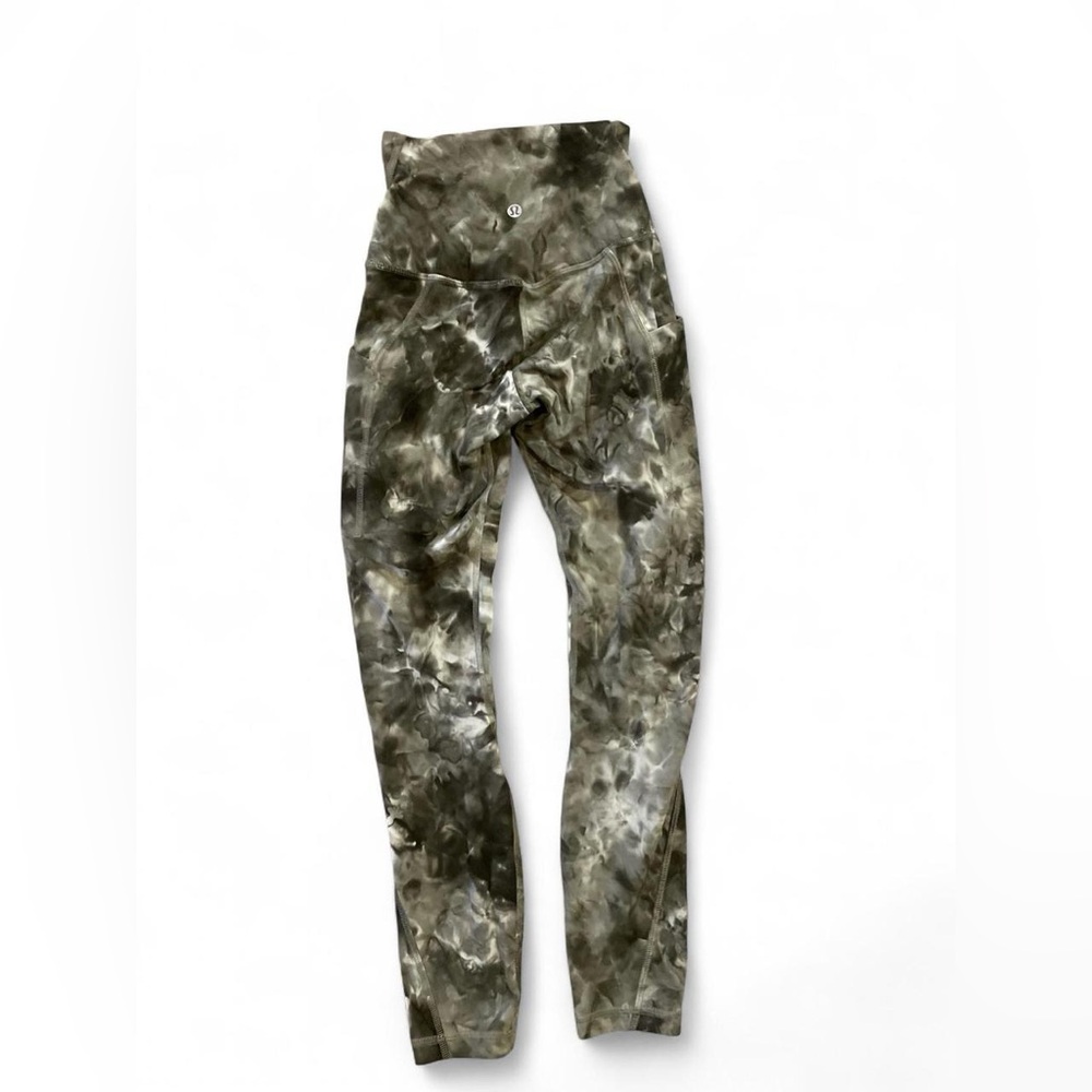 Lululemon Align 25” Leggings Green Tie-Dye Size 0 with Pockets Nulu